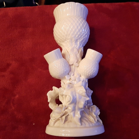 Antique Belleek Tripple Bud Thistle Form Vase - Picture 1 of 8
